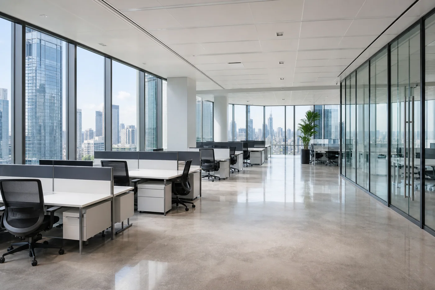 Clean modern commercial interior