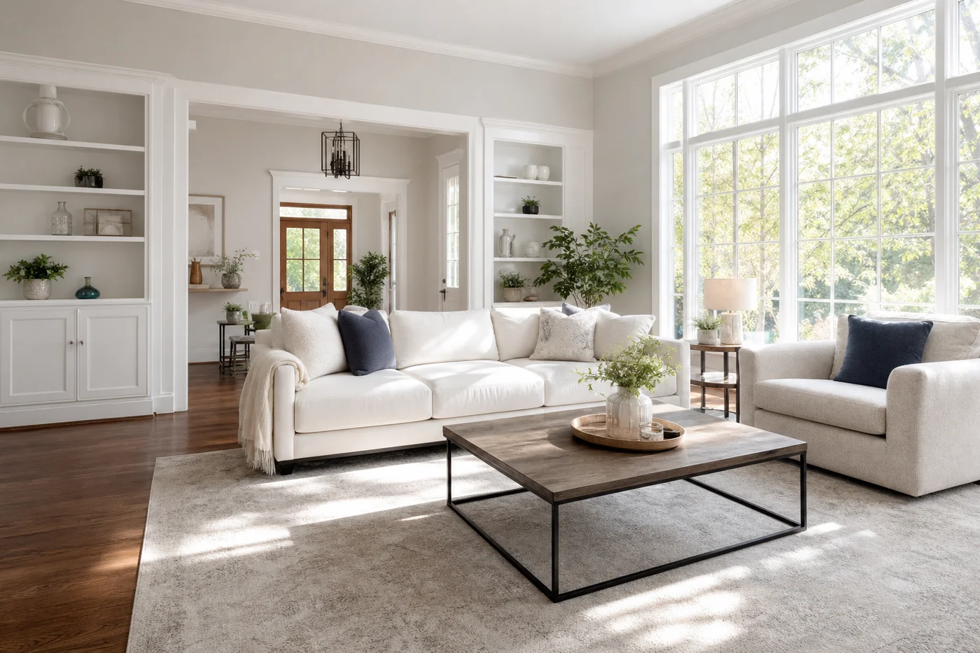 Bright clean window and living area